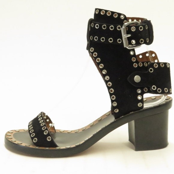 Isabel Marant Shoes - Isabel Marant Sandal Jaeryn Grommet-Studded Black